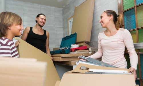 Commercial moving team preparing an office relocation in West Hampstead