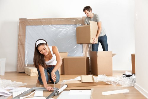 Removal team planning a move in West Hampstead street