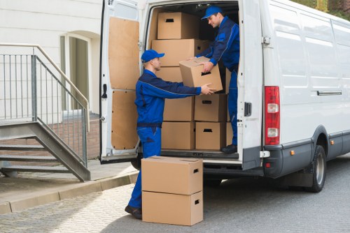 Office furniture loading process in a local commercial move