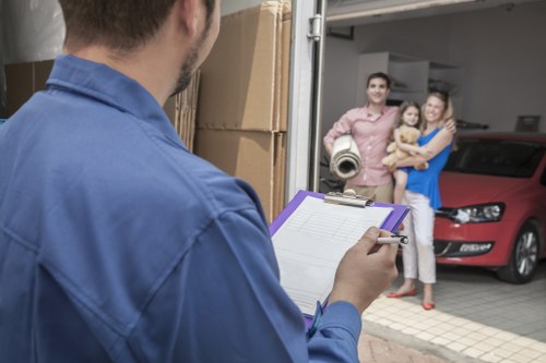 Loaded moving truck supporting a West Hampstead home relocation