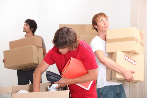 Packed removal van with household belongings ready for transport