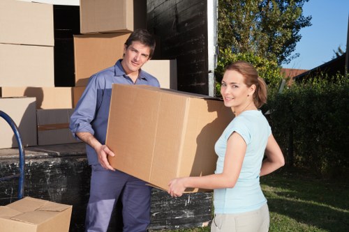 Removal van prepared for a flat move in West Hampstead
