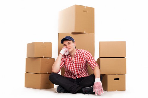 Moving van and boxes prepared for a West Hampstead property move